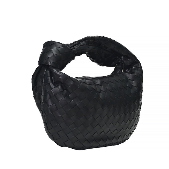 Black Teen Jodie Intreccio Lambskin Leather Shoulder Bag (Rented Out)