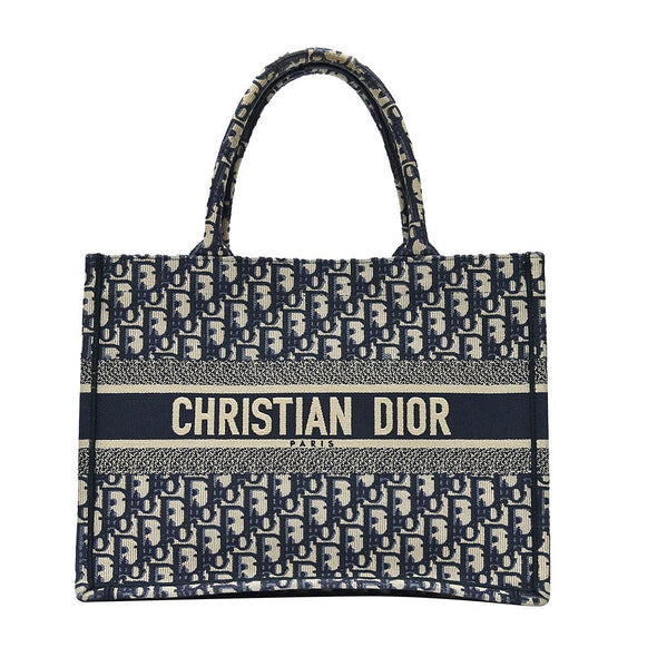 Christian Dior Blue Oblique Embroidery Medium Book Tote - 3 [Clearance Sale]