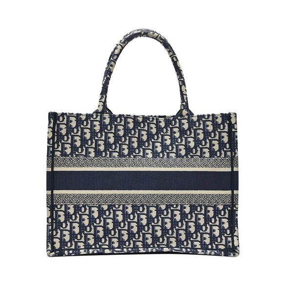 Blue Dior Oblique Embroidery Medium Book Tote - 2 (Rented Out)