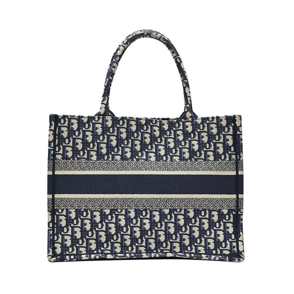 Blue Dior Oblique Embroidery Small Book Tote - 3 (Rented Out)