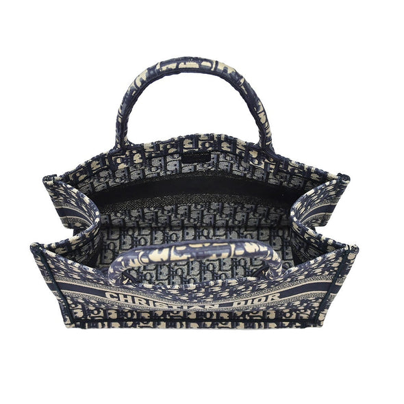 Blue Dior Oblique Embroidery Medium Book Tote - 3 (Rented out)