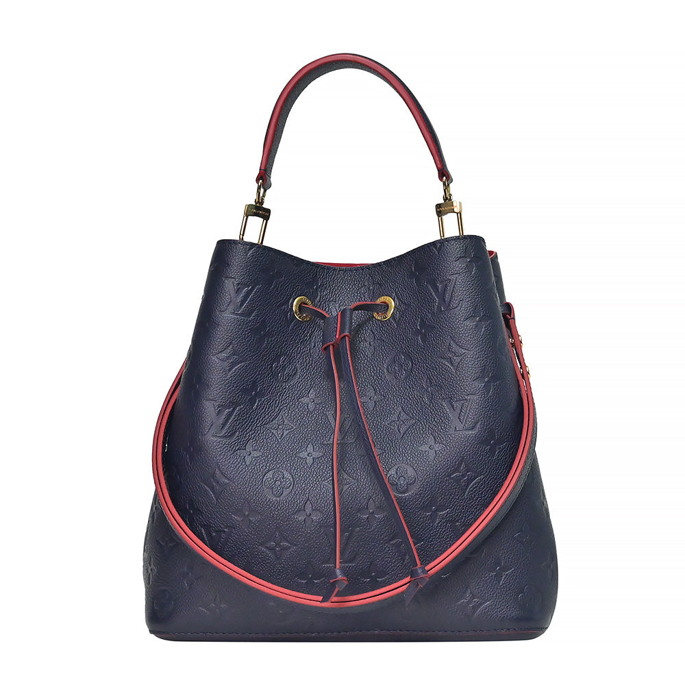 Louis Vuitton Neonoe MM Bag Monogram Empreinte Navy Red Leather | 3D model