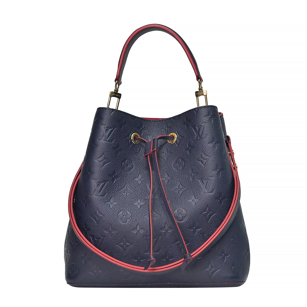 Louis Vuitton NeoNoe Bucket Bag Monogram Empreinte Leather MM Blue Marine  Rouge