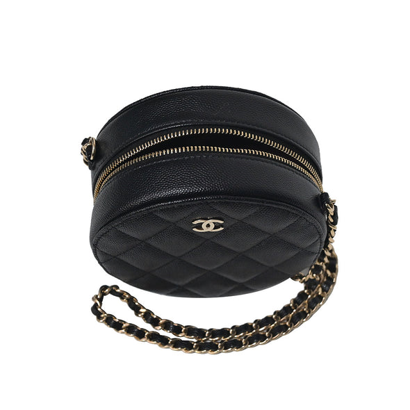 Black Caviar Round Mini Vanity Case (Rented Out)