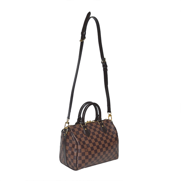 Damier Ebene Canvas Speedy 25 Bandouliere (Rented Out)