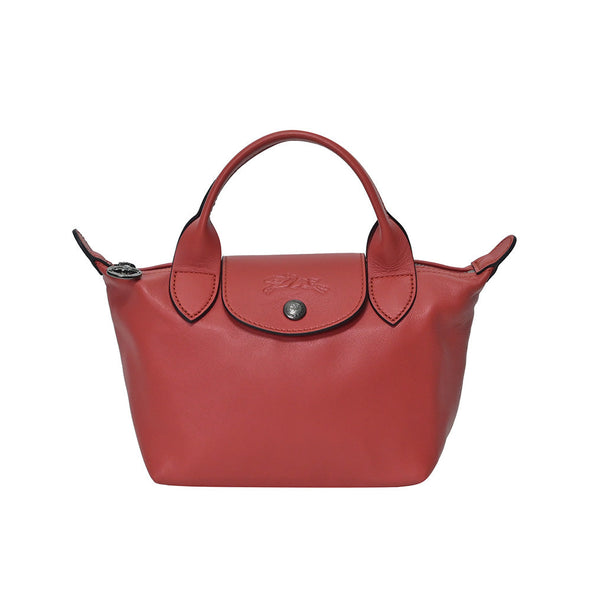 Terracotta Le Pliage Cuir Top Handle XS