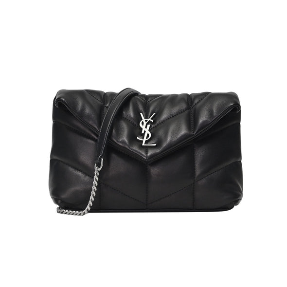 Black Quilted Lambskin Puffer Toy Bag (Rented Out)