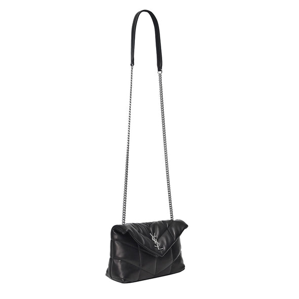 Black Quilted Lambskin Puffer Toy Bag (Rented Out)