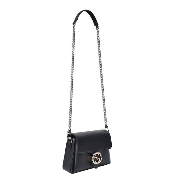 Black Interlocking GG Small Shoulder Bag (Rented Out)