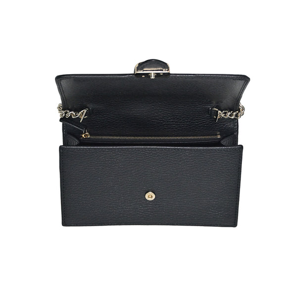 Black Interlocking GG Wallet On Chain (Rented Out)