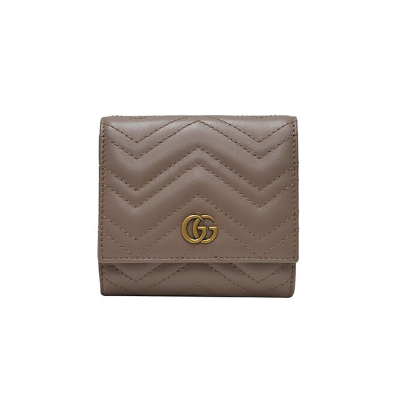 Dusty Pink GG Marmont Matelasse Compact Wallet (Rented Out)