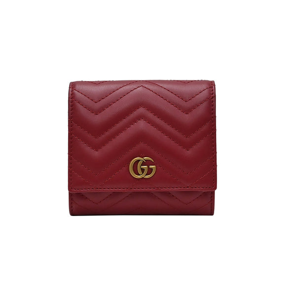 Rosso GG Marmont Matelasse Compact Wallet (Rented Out)