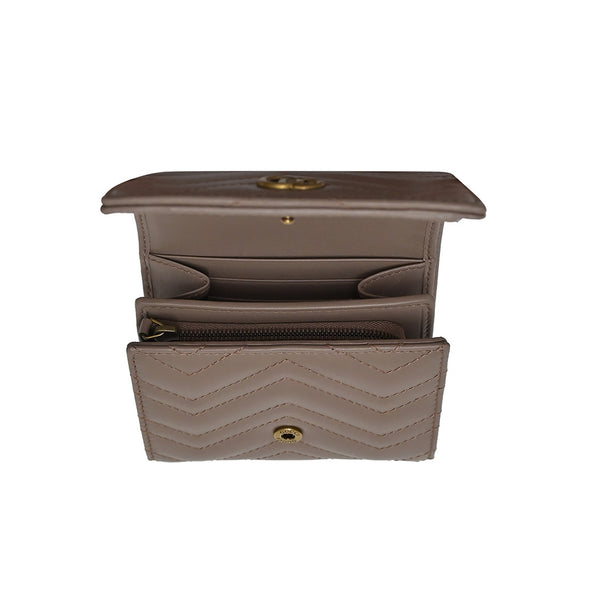 Dusty Pink GG Marmont Matelasse Compact Wallet (Rented Out)