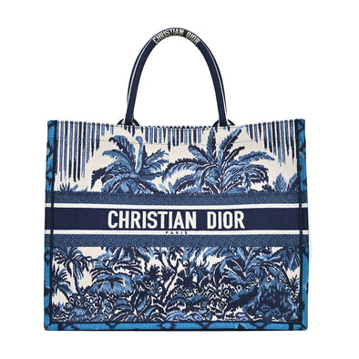 Palm Trees Embroidery Large Dior Book Tote (Rented Out)