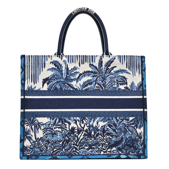 Palm Trees Embroidery Large Dior Book Tote (Rented Out)