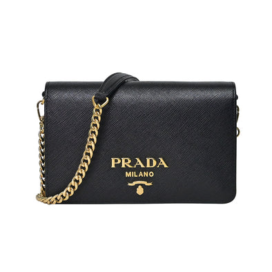 Nero Saffiano Leather Mini Bag (Goldtone Hardware) (Rented Out)