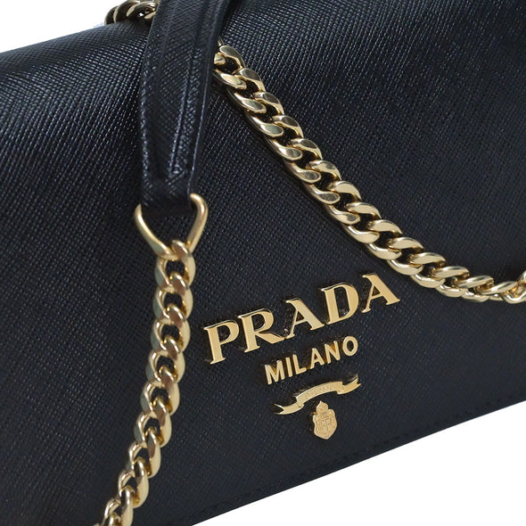 Nero Saffiano Leather Mini Bag (Goldtone Hardware) (Rented Out)