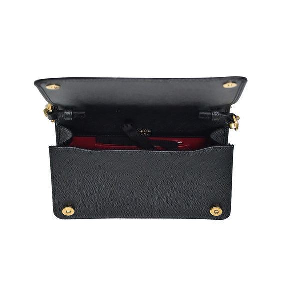 Nero Saffiano Leather Mini Bag (Goldtone Hardware) (Rented Out)
