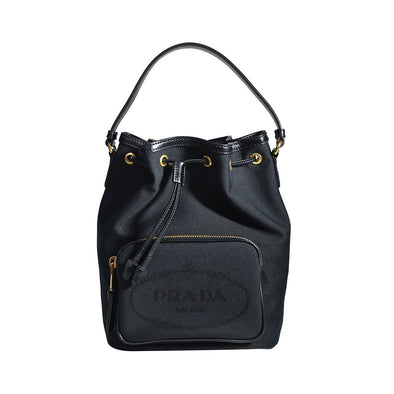 Prada Nero Jacquard Bucket Bag [Clearance Sale]