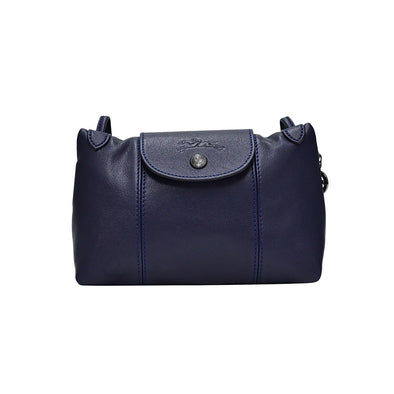 Navy Le Pliage Cuir Crossbody Bag (Gunmetal Hardware) - 3