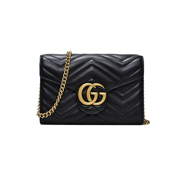 Black GG Marmont Matelassé Mini Bag (Rented Out)