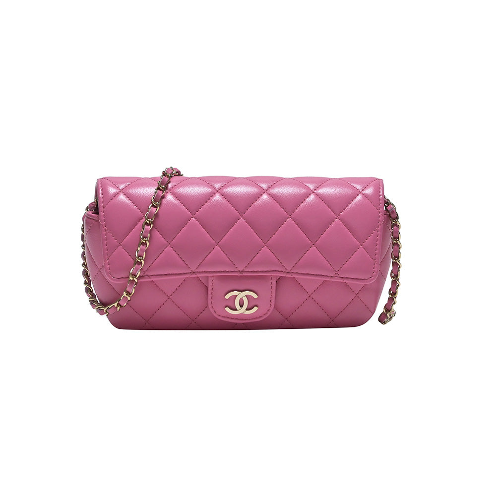 Chanel Pink Classic Chain Glasses Case Bag –