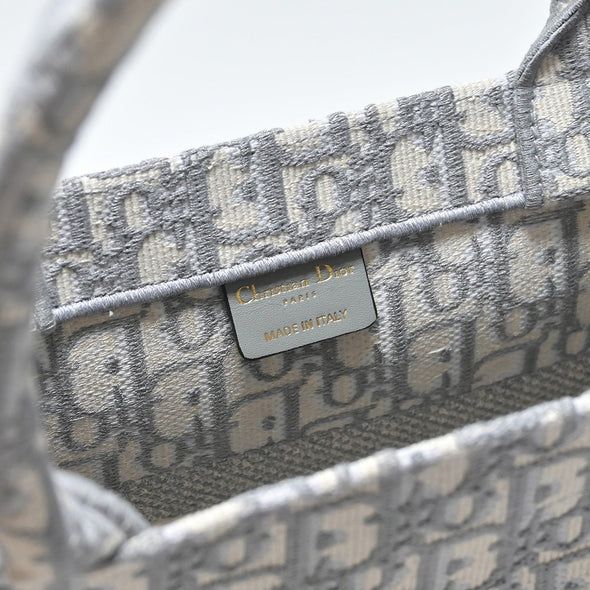 Gray Dior Oblique Embroidery Medium Book Tote - 3 (Rented Out)