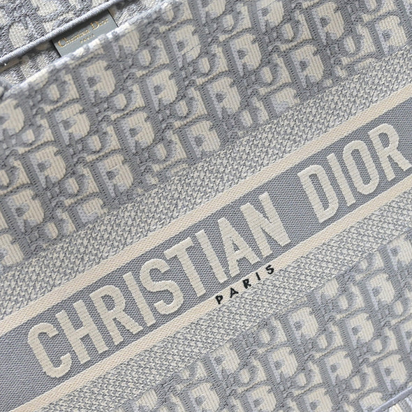 Gray Dior Oblique Embroidery Medium Book Tote - 3 (Rented Out)