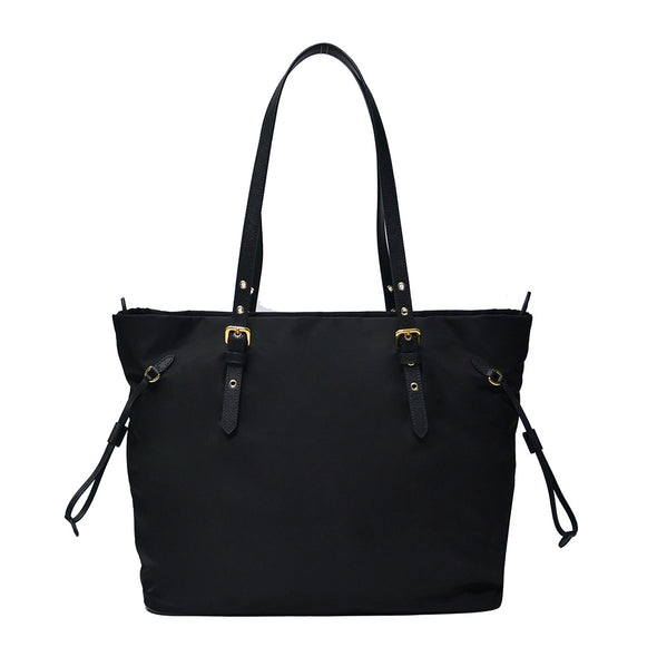 Nero Tessuto Saffiano Drawstring Shopping Tote (Rented Out)