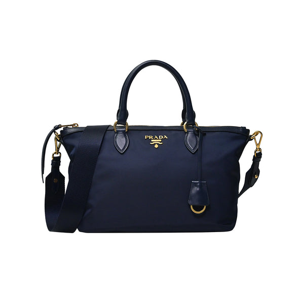 Bleu Tessuto Soft Leather Shopping Tote (Rented Out)
