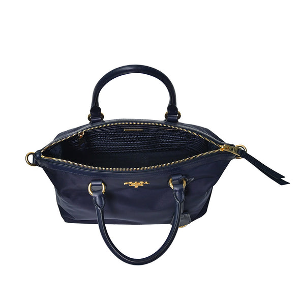 Bleu Tessuto Soft Leather Shopping Tote (Rented Out)