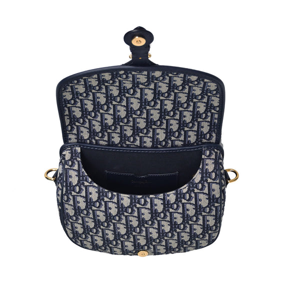 Blue Dior Oblique Jacquard Medium Dior Bobby Bag (Rented Out)