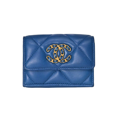 Chanel Blue Chanel 19 Small Flap Wallet –