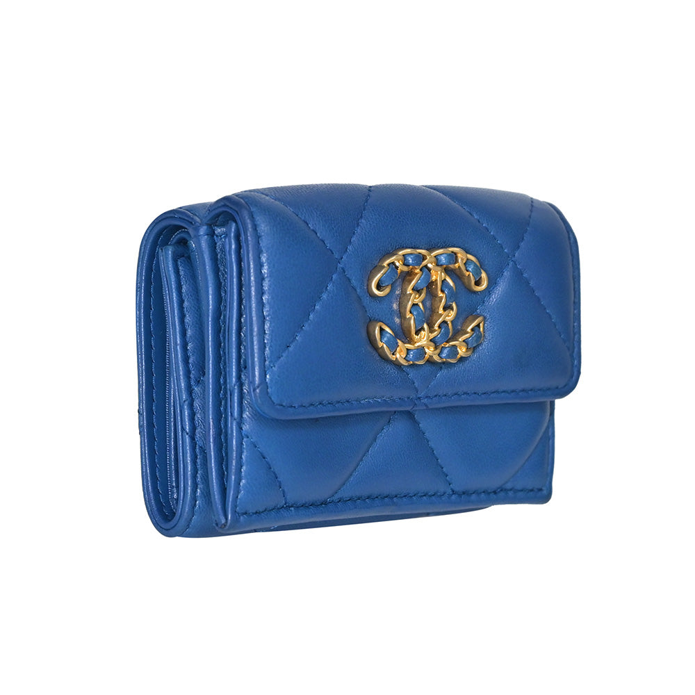 Chanel Boy Chanel Small Flap Wallet 2023-24FW, Blue, One Size