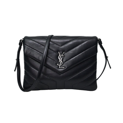 Black Matelasse Leather Loulou Toy Bag in Antique Silvertone Hardware - 2 (Rented Out)