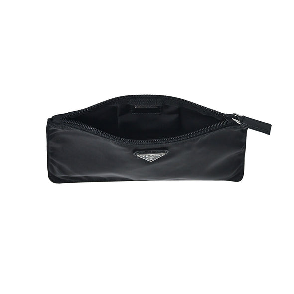 Nero Tessuto Flat Pouch