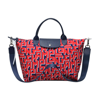 Navy Red Le Pliage LGP Top Handle M