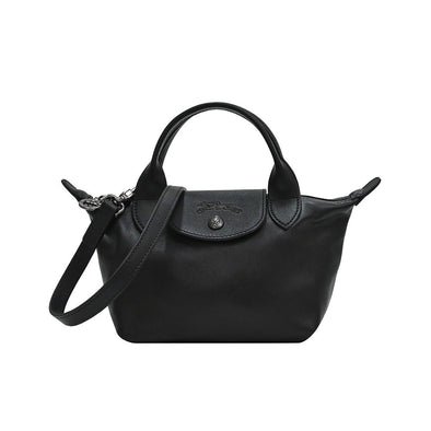 Noir Le Pliage Cuir Top Handle XS