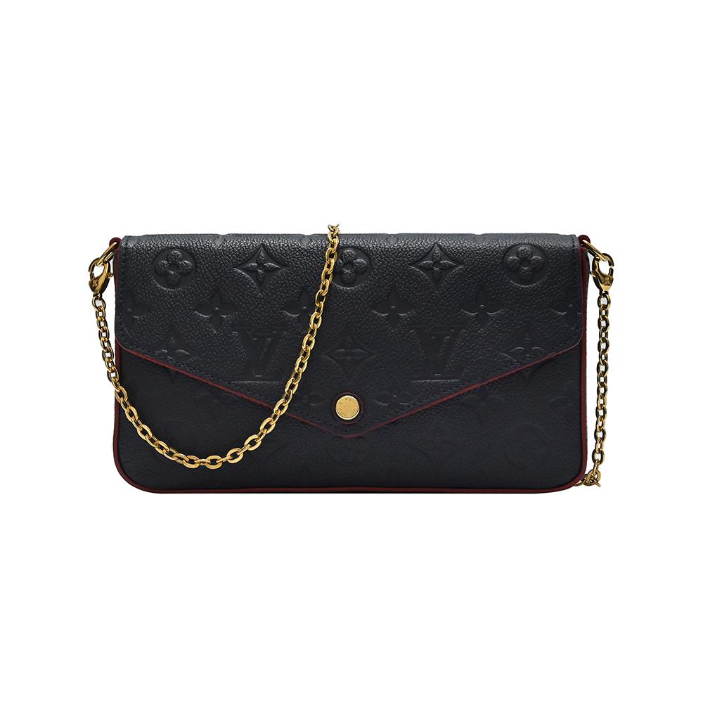 Louis Vuitton Pochette Felicie With Chain and Card Case Noir Black