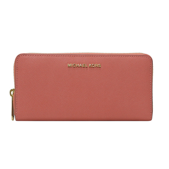 PinkGrapefruit Zip Around Saffiano Leather Wallet