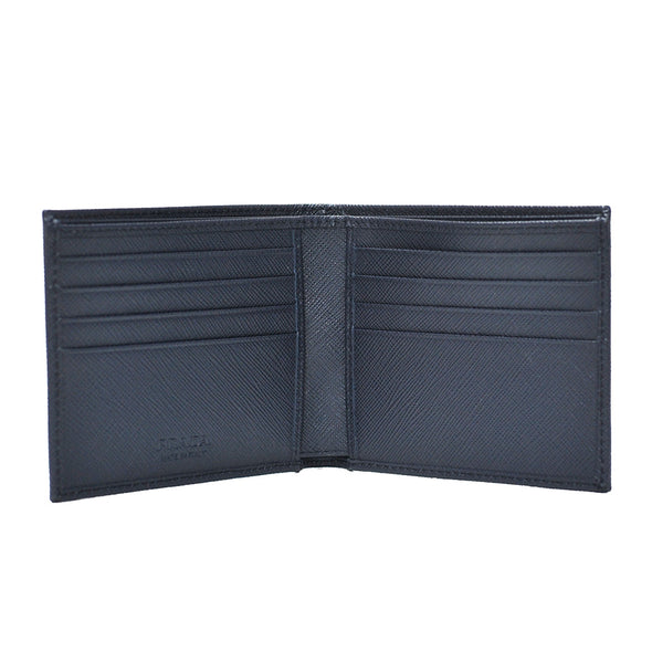 Nero Baltico Saffiano Metal Logo Men's Bifold Wallet