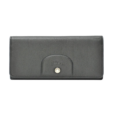 Noir Le Pliage Cuir Long Flap Wallet