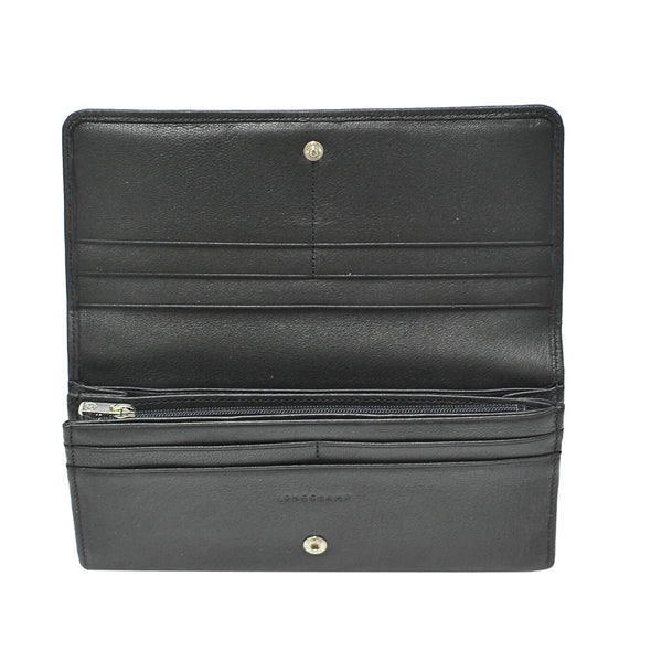 Noir Le Pliage Cuir Long Flap Wallet