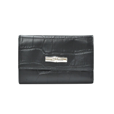 Noir Roseau Croco Medium Continental Wallet