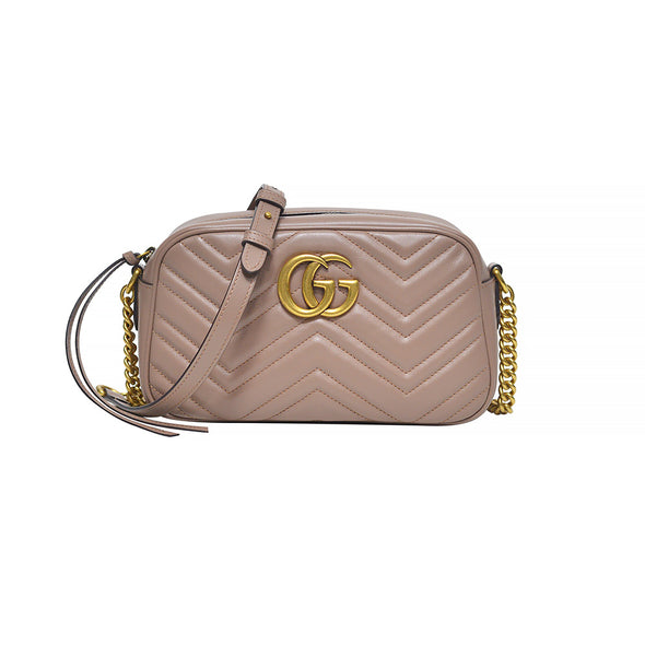 Dusty Pink GG Marmont Small Matelasse Shoulder Bag (Rented Out)