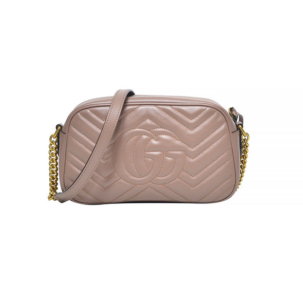 Dusty Pink GG Marmont Small Matelasse Shoulder Bag (Rented Out)