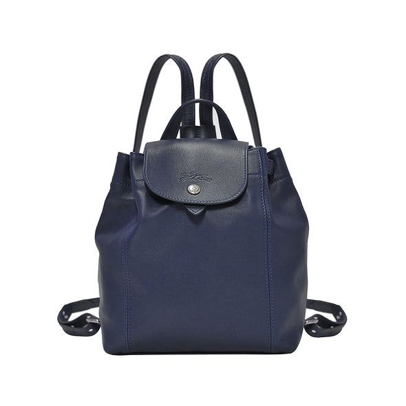 Navy Le Pliage Cuir Backpack XS [Clearance Sale]