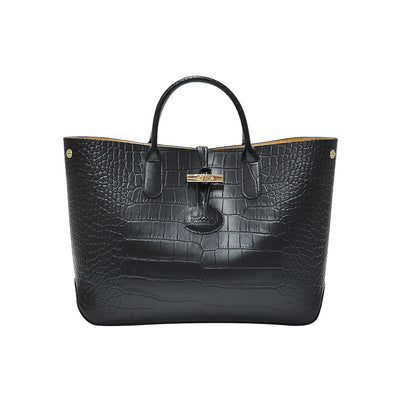 Noir Roseau Croco Tote (Rent Out)