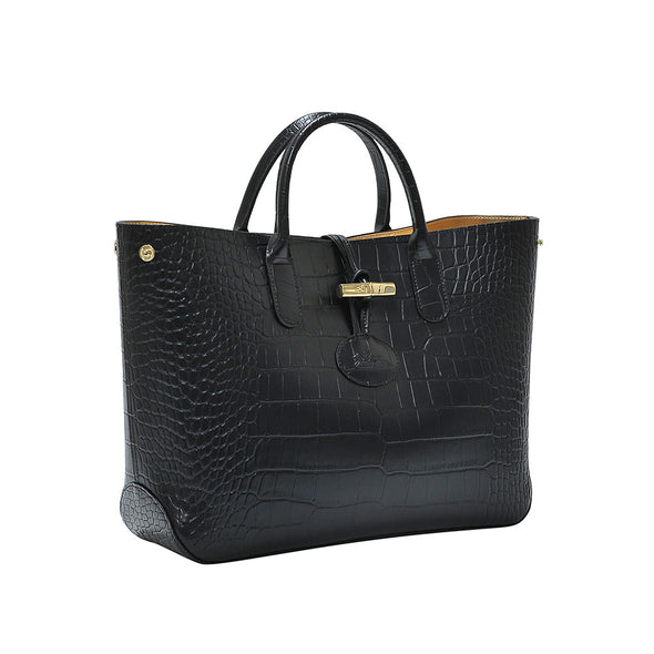 Noir Roseau Croco Tote (Rent Out)