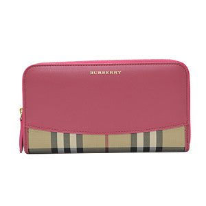 Crimson Pink Horseferry Check Zip Around Wallet